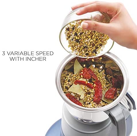 Mixer Wet Dry Grinder Blender 3 Variable Speed With Incher Kitchen Gadget